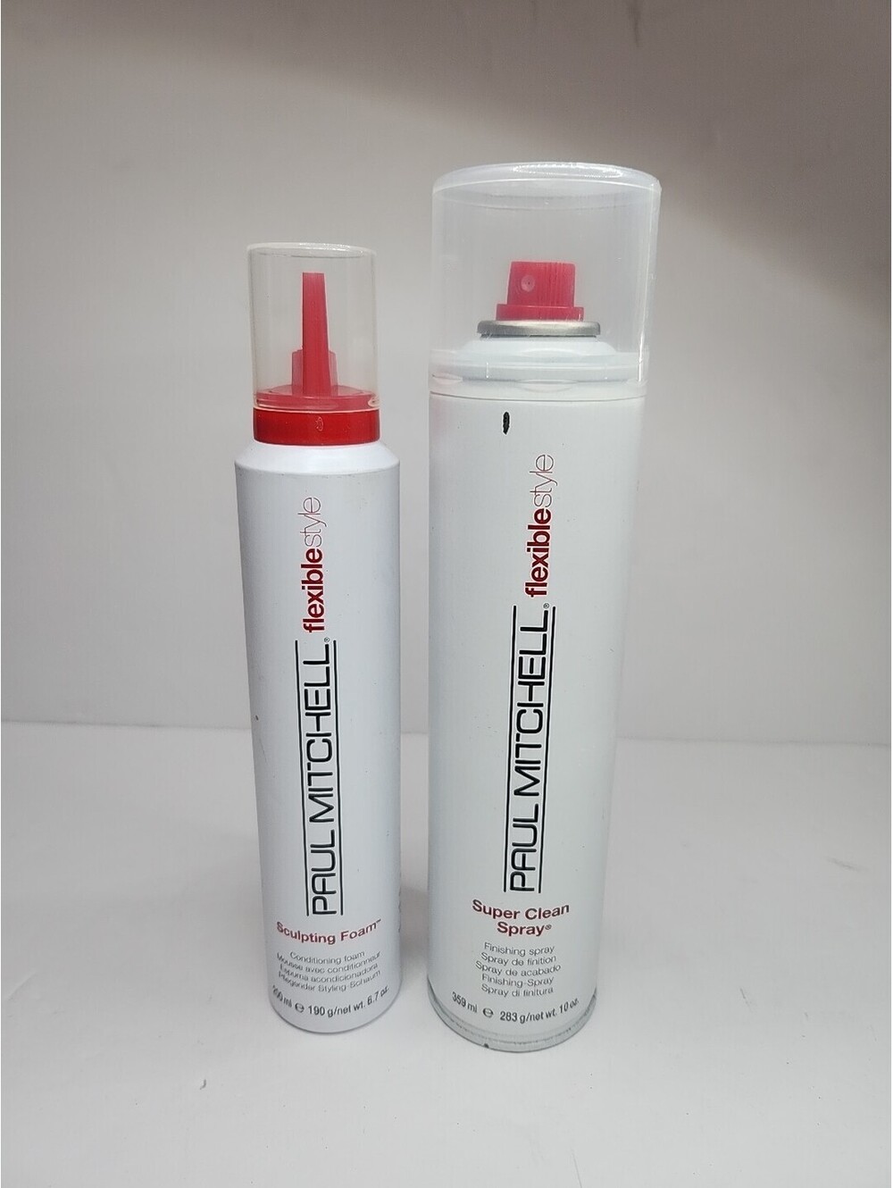 Paul Mitchell Super Clean Spray Flexible Hold 10oz Sculpting Foam 6.7oz Lot Of 2